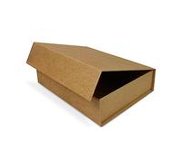 Verpackungswelt Coffret cadeau avec couvercle - 16 x 12 x 4 cm - Boîte cadeau avec fermeture magnétique - Parfait pour anniversaire, mariage, Noël, naissance - Emballage cadeau marron