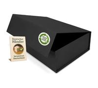 Verpackungswelt Coffret cadeau avec couvercle - 23 x 17 x 10 cm - Boîte cadeau avec fermeture magnétique - Parfait pour anniversaire, mariage, Noël, naissance - Emballage cadeau en noir naturel