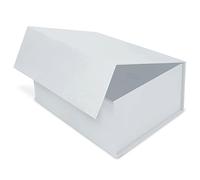 Verpackungswelt Coffret cadeau avec couvercle - 31 x 22 x 15 cm - Boîte cadeau avec fermeture magnétique - Parfait pour anniversaire, mariage, Noël, naissance - Emballage cadeau en blanc