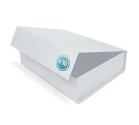 Verpackungswelt Coffret cadeau avec couvercle - 31 x 22 x 7 cm - Boîte cadeau avec fermeture magnétique - Parfait pour anniversaire, mariage, Noël, naissance - Emballage cadeau en blanc