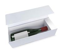 Verpackungswelt Coffret cadeau pour bouteilles - 34 x 9 x 9 cm - Boîte cadeau avec couvercle, incrustation et fermeture magnétique - Idéal pour anniversaire, mariage, Noël, pendaison de crémaillère -
