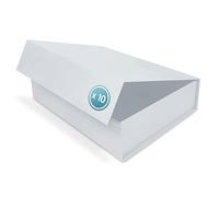 Verpackungswelt Lot de 10 boîtes cadeau avec couvercle - 23 x 17 x 7 cm - Carton cadeau avec fermeture magnétique - Parfait pour anniversaire, mariage, Noël, naissance - Emballage cadeau blanc