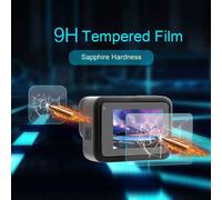 Verre 2set Film Trempé double écran + objectif de protection pour Go-Pro 8 Caméra Noir @sdongt803