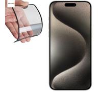 Verre 3D anti-éclats Evelatus Rubber Edge pour iPhone 15 Pro Max, colle japonaise, noir, pour iPhone