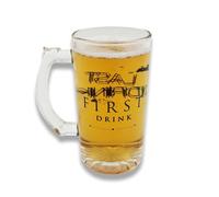 Mad Monkey Verre à bière amusant avec inscription - Verre à bière First Drink - Last Drink