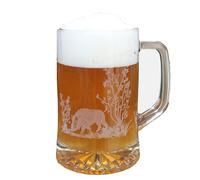 Verre à bière | Chope à bière avec gravure sanglier dans la forêt | Motif chasse | pour chasseurs | Gardiens sauvages | Keiler
