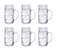 Verre a Biere, Chope de bière Lot de 6, Diamond - 1 Litre