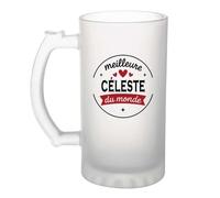 Verre à bière de la Meilleure Céleste du monde 1- Chope - Idée Verre à bière Personnalisable Cadeau Anniversaire Fête Original Famille Travail Départ Collègue Retraite Noël.