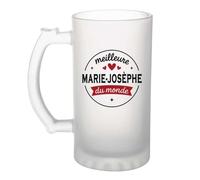 Verre à bière de la Meilleure MarieJosèphe du monde 1- Chope - Idée Verre à bière Personnalisable Cadeau Anniversaire Fête Original Famille Travail Départ Collègue Retraite Noël.