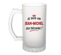 Verre à bière d'un Jean-Michel qui déchire 2- Chope - Idée Verre à bière Personnalisable Cadeau Anniversaire Fête Original Famille Travail Départ Collègue Retraite Noël.