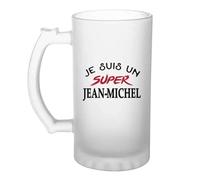 Verre à bière d'un Super Jean-Michel - Chope - Idée Verre à bière Personnalisable Cadeau Anniversaire Fête Original Famille Travail Départ Collègue Retraite Noël.