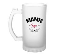 Verre à bière d'une Mamie Juge - Chope - Idée Verre à bière Personnalisable Cadeau Anniversaire Fête Original Famille Travail Départ Collègue Retraite Noël.