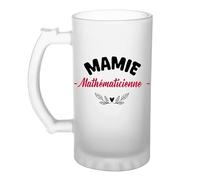 Verre à bière d'une Mamie Mathématicienne - Chope - Idée Verre à bière Personnalisable Cadeau Anniversaire Fête Original Famille Travail Départ Collègue Retraite Noël.