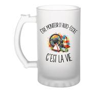 Verre à Bière Être moniteur d'auto-école c'est la vie | Chope Givrée en Verre Trempé 470 ml à Anse Recto Verso | Apéro Bar Bistrot Match | Cadeau Formateur Formatrice Homme Anniversaire Fête des Pères