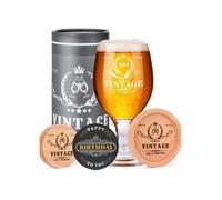 Verre à bière gravé - NIKCORP - Vintage 1985 - Cristal sans plomb - Coffret cadeau luxe - Personnalisable