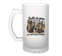 Verre à Bière Juste un gars qui aime le street workout | Chope Givrée Verre Trempé 470 ml à Anse Recto Verso | Apéro Bar Bistrot Match | Idée Cadeau Pratiquant de Street Workout Fête des Pères Noël