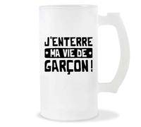 Verre à Bière Ma Vie de Garçon | Chope de Bière Pinte | Idée Cadeau EVG Humour Original Enterrement de Vie de Garçon Mari Mariage Drôle Unique