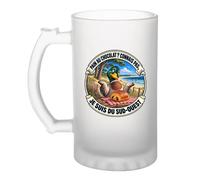 Verre à Bière Pain au chocolat ? Connais pas, je suis du Sud-Ouest | Chope Givrée Verre Trempé 470 ml à Anse Recto Verso | Apéro Bar Bistrot Match | Idée Cadeau Gascon Gasconne Fête des Pères Noël