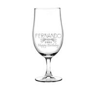 Verre à bière personnalisé, gravé - projet (grand) - design 1