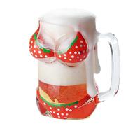 Verre à Bière Sexy en Forme de Corps Grande Chope à Bière 300ML en Forme de Bikini Verre à Liqueur Créative et Drôle Tasse Fantaisie pour Alcool Boissons Chope pour la Maison le Bar la Fête, Fraise