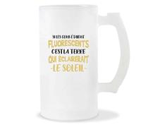 Verre à Bière Si les Cons Etaient Fluorescents | Chope de Bière Pinte | Idée Cadeau Humour Drôle Marrant Original Anniversaire Fête