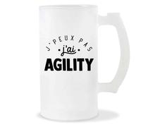 Verre à Biere Verre à Bière J'peux Pas j'ai Agility | Chope de Bière Pinte | Idée Cadeau Chien Parcours Sport Humour Original Anniversaire