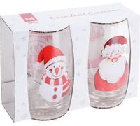 Verre à boire de Noël avec fond convexe, cadeau de Noël, bonhomme de neige, père Noël, 2X 300 ml