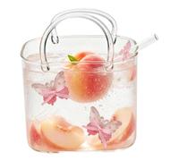 Verre À Boire Forme Sac | Vase Transparent En Forme De Sac À Main Avec Paille | Coupes Cocktail et Vin | Pour Café Glacé Smoothies Jus Fruits Fleurs Vin Cocktails Alcools Boissons et Présentation Fête