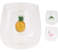 Verre à boisson élégant 400ml avec décoration ananas - motif de vacances, idéal pour les boissons froides