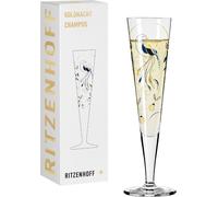 RITZENHOFF Goldnacht 1071043 Flûte à champagne 200 ml - Série Goldnacht n° 43 - Pièce de design en or véritable - Fabriqué en Allemagne - Doré