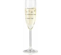 Verre à champagne Leonardo, Bonne journée !, Mauvaise journée !, Ne demande pas !, Verre à champagne d'ambiance avec gravure amusante, Mood Verre à champagne, 210 ml