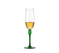 Verre à champagne Verres à champagne à pied multicolores, lot de 1 flûte à champagne à pied haut, capacité de 8,45 oz, peut être utilisé for les réunions de famille Flûte(Green)