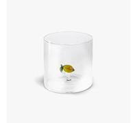 Verre à Citron WD Lifestyle en Verre, Tumbler Rond de 250 Millilitres, Jaune, Réutilisable, Minimaliste, Passe au Lave-Vaisselle