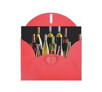 Verre à cocktail et bouteilles de vin impression Love Buckle papier perlé, cadeaux pour cartes d'anniversaire avec feuille d'accessoires, carte de notes, enveloppe