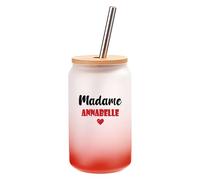 Verre à Cocktail Madame Annabelle | Cocktail Glass| Idée Verre à Cocktail Cadeau Anniversaire Fête Original Détente Travail Départ Collègue Summer Noël. (Rouge)