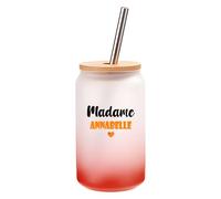 Verre à Cocktail Madame Annabelle | Cocktail Glass| Idée Verre à Cocktail Cadeau Anniversaire Fête Original Détente Travail Départ Collègue Summer Noël. (Orange)