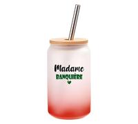 Verre à Cocktail Madame Banquière | Cocktail Glass| Idée Verre à Cocktail Cadeau Anniversaire Fête Original Détente Travail Départ Collègue Summer Noël. (Vert)