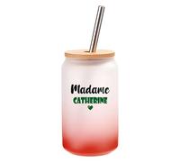 Verre à Cocktail Madame Catherine | Cocktail Glass| Idée Verre à Cocktail Cadeau Anniversaire Fête Original Détente Travail Départ Collègue Summer Noël. (Vert)
