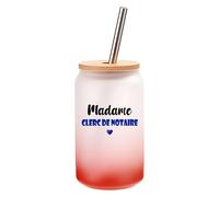 Verre à Cocktail Madame Clerc de notaire | Cocktail Glass| Idée Verre à Cocktail Cadeau Anniversaire Fête Original Détente Travail Départ Collègue Summer Noël. (Bleu)