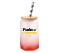 Verre à Cocktail Madame la chauffeur | Cocktail Glass| Idée Verre à Cocktail Cadeau Anniversaire Fête Original Détente Travail Départ Collègue Summer Noël. (Jaune)