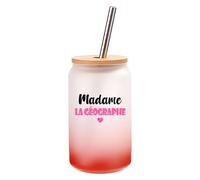 Verre à Cocktail Madame la géographe | Cocktail Glass| Idée Verre à Cocktail Cadeau Anniversaire Fête Original Détente Travail Départ Collègue Summer Noël. (Rose)