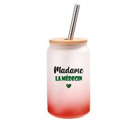 Verre à Cocktail Madame la médecin | Cocktail Glass| Idée Verre à Cocktail Cadeau Anniversaire Fête Original Détente Travail Départ Collègue Summer Noël. (Vert)