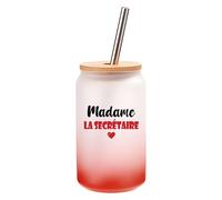 Verre à Cocktail Madame la secrétaire | Cocktail Glass| Idée Verre à Cocktail Cadeau Anniversaire Fête Original Détente Travail Départ Collègue Summer Noël. (Rouge)