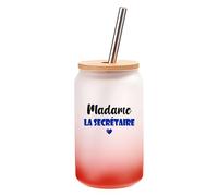 Verre à Cocktail Madame la secrétaire | Cocktail Glass| Idée Verre à Cocktail Cadeau Anniversaire Fête Original Détente Travail Départ Collègue Summer Noël. (Bleu)