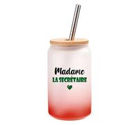 Verre à Cocktail Madame la secrétaire | Cocktail Glass| Idée Verre à Cocktail Cadeau Anniversaire Fête Original Détente Travail Départ Collègue Summer Noël. (Vert)
