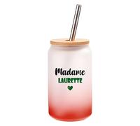 Verre à Cocktail Madame Laurette | Cocktail Glass| Idée Verre à Cocktail Cadeau Anniversaire Fête Original Détente Travail Départ Collègue Summer Noël. (Vert)