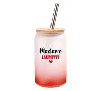 Verre à Cocktail Madame Laurette | Cocktail Glass| Idée Verre à Cocktail Cadeau Anniversaire Fête Original Détente Travail Départ Collègue Summer Noël. (Rouge)