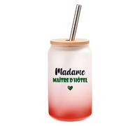 Verre à Cocktail Madame Maître d'hôtel | Cocktail Glass| Idée Verre à Cocktail Cadeau Anniversaire Fête Original Détente Travail Départ Collègue Summer Noël. (Vert)