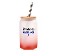 Verre à Cocktail Madame Marie-Ange | Cocktail Glass| Idée Verre à Cocktail Cadeau Anniversaire Fête Original Détente Travail Départ Collègue Summer Noël. (Bleu)