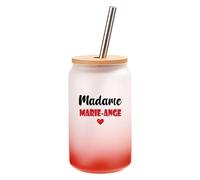 Verre à Cocktail Madame Marie-Ange | Cocktail Glass| Idée Verre à Cocktail Cadeau Anniversaire Fête Original Détente Travail Départ Collègue Summer Noël. (Rouge)
